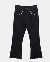 Ibin スタッズ ブーツカット デニム パンツ