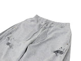 destroyed side tuck sweat pants (gray)