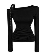 Hera one shoulder strap top (3color)