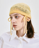 Ribbon Tied Beanie _ YELLOW