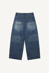 Brushed Slub Wide Denim Pants