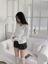 Lauren Ribbed Strap Long Sleeve Wrap (4 Colors)