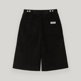 ブラック コーデュロイスナップバミューダパンツ