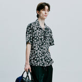 coconut hawaiian paisley half shirt black