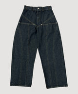 COLOR BLEACH WIDE DENIM PANTS