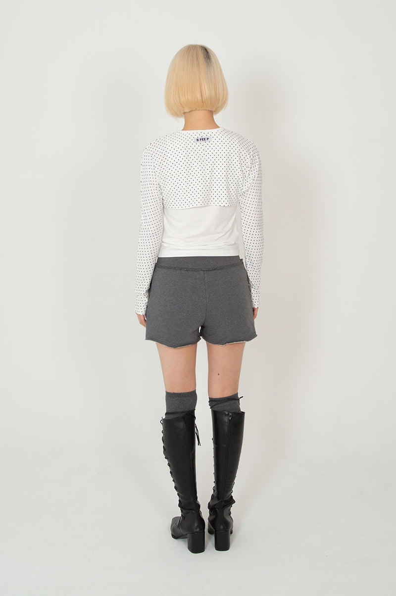 ネックストラップTシャツ_DOT WHITE