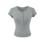 Lora Button Slim Tee