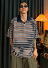 Striped Collar Short-Sleeve T 3COLOR