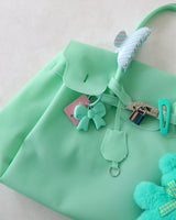 Pink Mint Pastel Ribbon Keyring