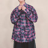 smoke wash check shirt_purple