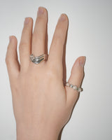 [925SILVER] グローフラワーフリルボリュームオープンリング