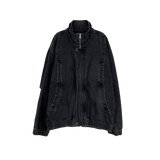 denim curved pocket jumper