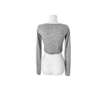 Kwi Shirring Button Flare Sleeveless Crop Cardigan