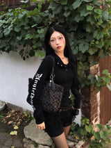 Star lettering sleeve hoodie
