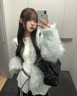 ライトサイドシャーリングレイヤードロングスリーブ