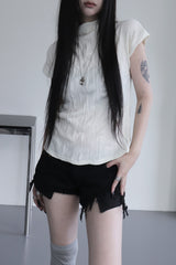 pleated turtleneck T (2color)