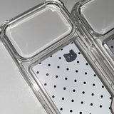 [MADE] DOTTY KITTY PHONE CASE WHITE (clear pocket)