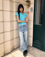 Rozea Double Pocket Wide Denim Pants