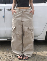 Haeran Two-Buckle Big Cargo Pocket Wide Pants