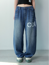 NOKIN SIDE DIRTY LOGO DENIM BANDING PANTS UNISEX