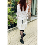 PUMPKIN STRING SKIRT : IVORY