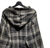 Allen crack check hood shirt