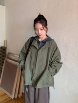 Ranbe Windbreaker Over Bomber Jacket