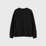 UNISEX NEWIDEA アップリケ刺繍オーバーサイズスウェット [BLACK]