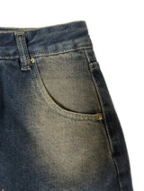 [BELT & INNER SHORTS] 秋デニム ブラウン カーキ デニムスカート – SK
