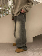  Gray Teen Wash Balloon Denim Pants