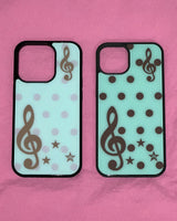 [made] Dot treble clef light mint phone case(glass bumper)