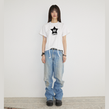 リボンロックTシャツ ホワイト