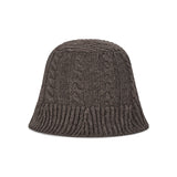 VA Applique Cable Knit Bucket Hat / Brown