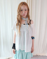 エンボス オフショルダー Tシャツ