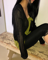 Noor Wave Ribbed Cardigan