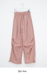 [unisex] Hippie Pintuck String Parachute Wide Banding Pants