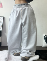 LINE POINT BALLOON WIDE LONG PANTS 🖤🤍🩶3COLOR