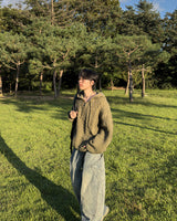 Lune Cable Half Zip-Up Hoodie Knit