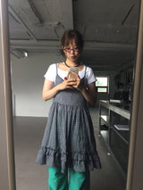 バックレスプレイドワンピース (2color)