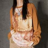 original cake puppy print raglan style T-shirt bottoming shirt top