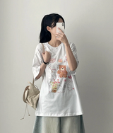 3st Digital Printed Short Sleeve T-Shirt #TeddyBear #Ballerina #Ribbon