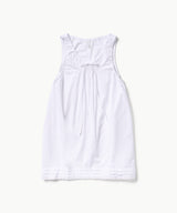 Shirring Sleeveless Dress - White