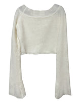 (HIGHLY RECOMMENDED!) MARSHMALLOW SOFT-FIT OFF-SHOULDER ANGORA RABBIT LONG-SLEEVE KNIT