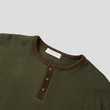 クミン ワッフル ヘンリーネック ショートスリーブTシャツ 5C