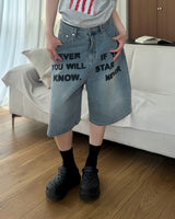 [Unisex] Bermuda denim pants