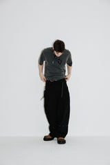 ヴィンテージペイズリーTシャツ (Ashed-charcoal)
