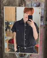 Verno Two-way Zip-up Half Shirt