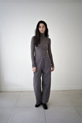Washed straight leg pants, Ash purple