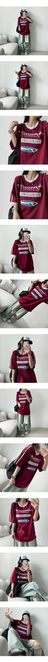 Dor カラートラック半袖Tシャツ