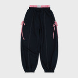 Double banding ribbon sweatpants